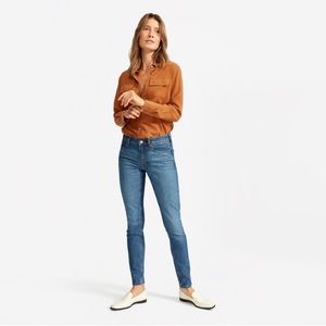 Everlane mid rise skinny jean in mid blue wash 27